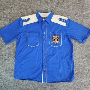 Vintage Eight 732 Shirt Mens 2XL Blue‎ Pilot Theme Patch Short Sleeve Button Up